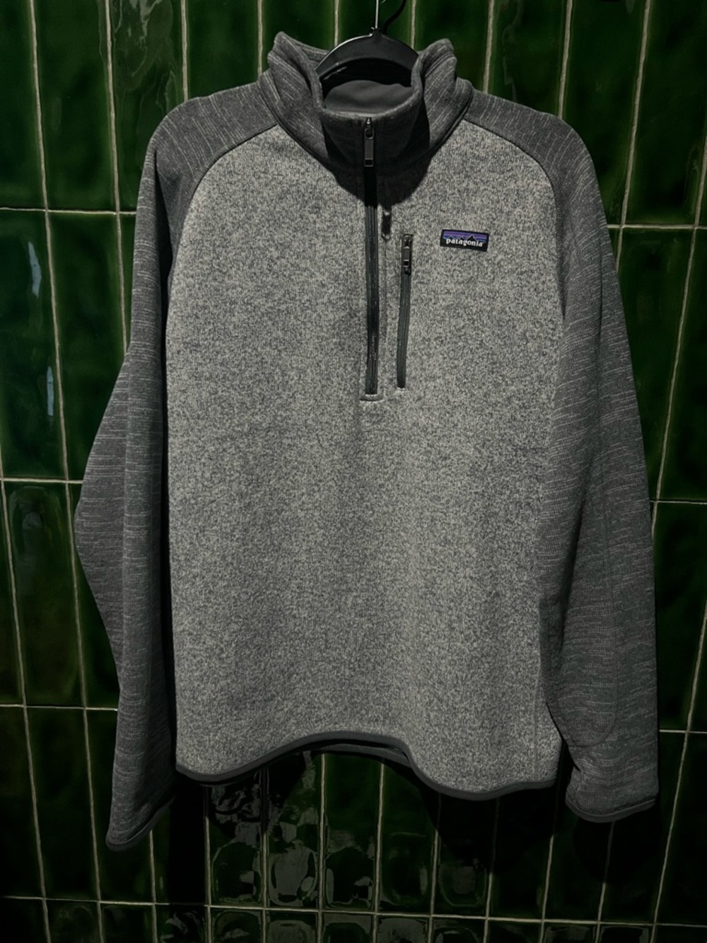 Patagonia Men's Gray Two-Tone Quarter-Zip Fleece Pullover